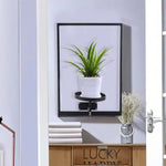 support mural moderne plante noir plaque fixation vis included