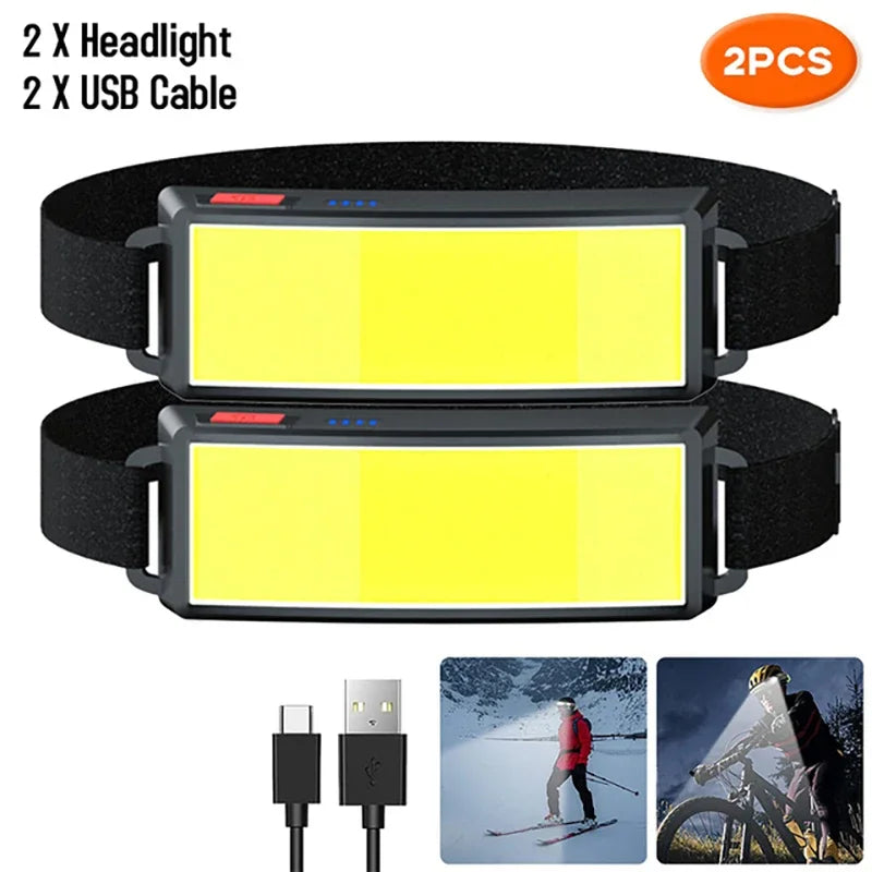 lampe torche frontale rechargeable led camping pêche extérieur noir moderne ceinture