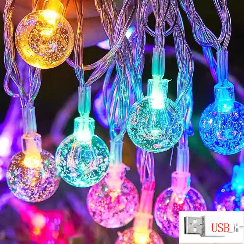 guirlande lumineuse translucides blanc doré multicolore moderne clips usb 3m 6m noël décoration festive