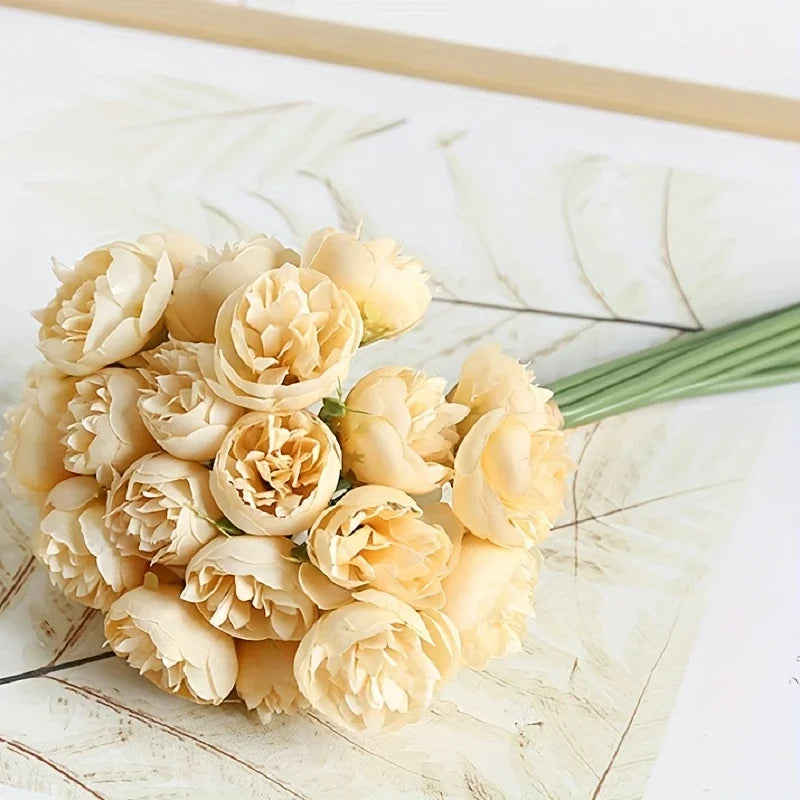 bouquet fleurs artificielles pivoine blanc rose pâle moderne minimaliste décoration intérieure mariage anniversaire baby
