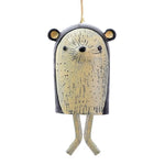 cloches décoratives animaux ours renard hibou motifs poils plumes artisanal extérieur