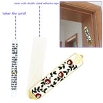 décoration religieuse mezuzah noir blanc doré pommegranate vine hébreux floral motifs rectangle