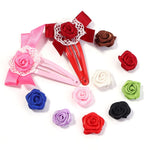 fleurs artificielles roses polyester clips décorations mariage anniversaire intérieur 1.5cm