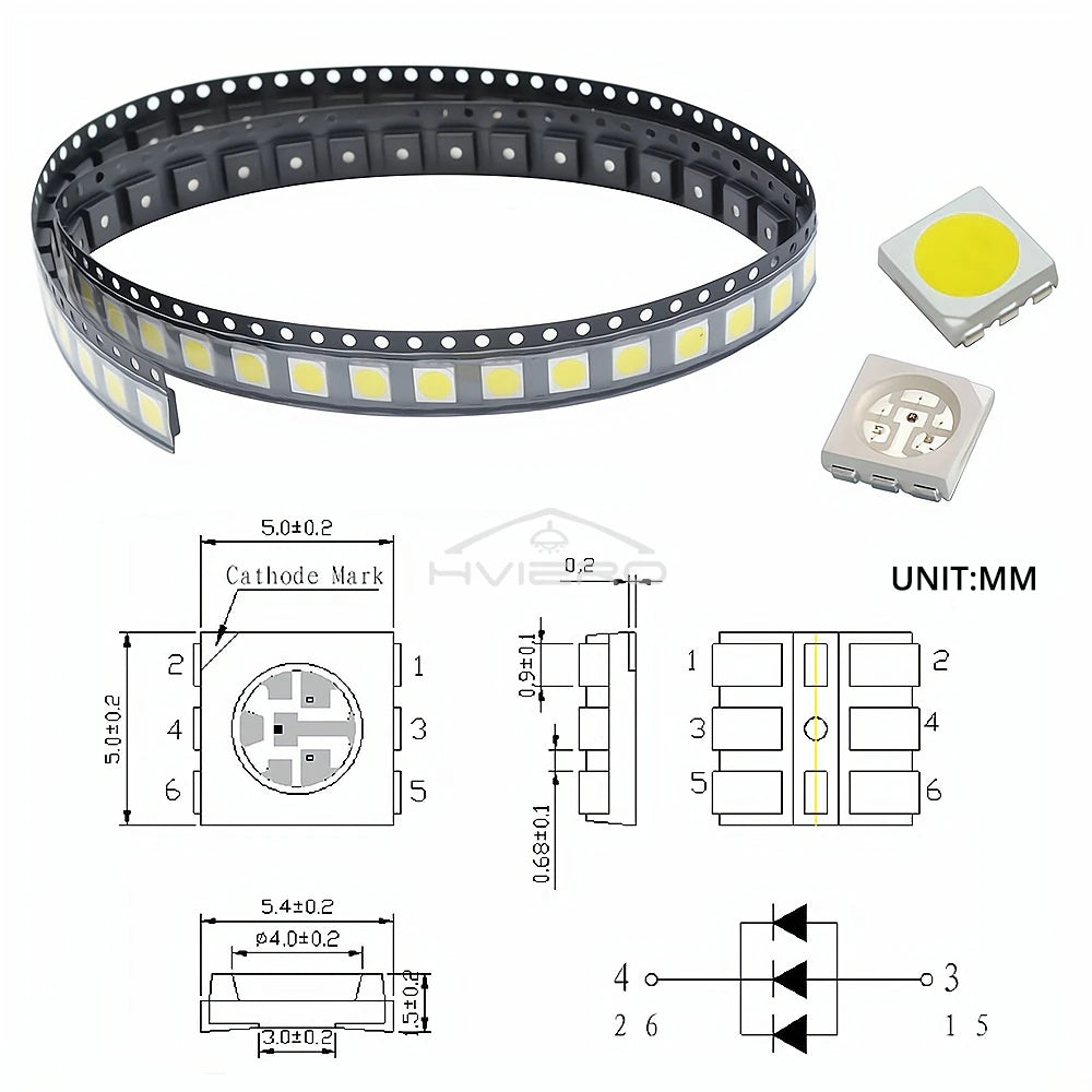 diodes led 5050 0805 rouge vert bleu blanc orange rose violet ruban led moderne