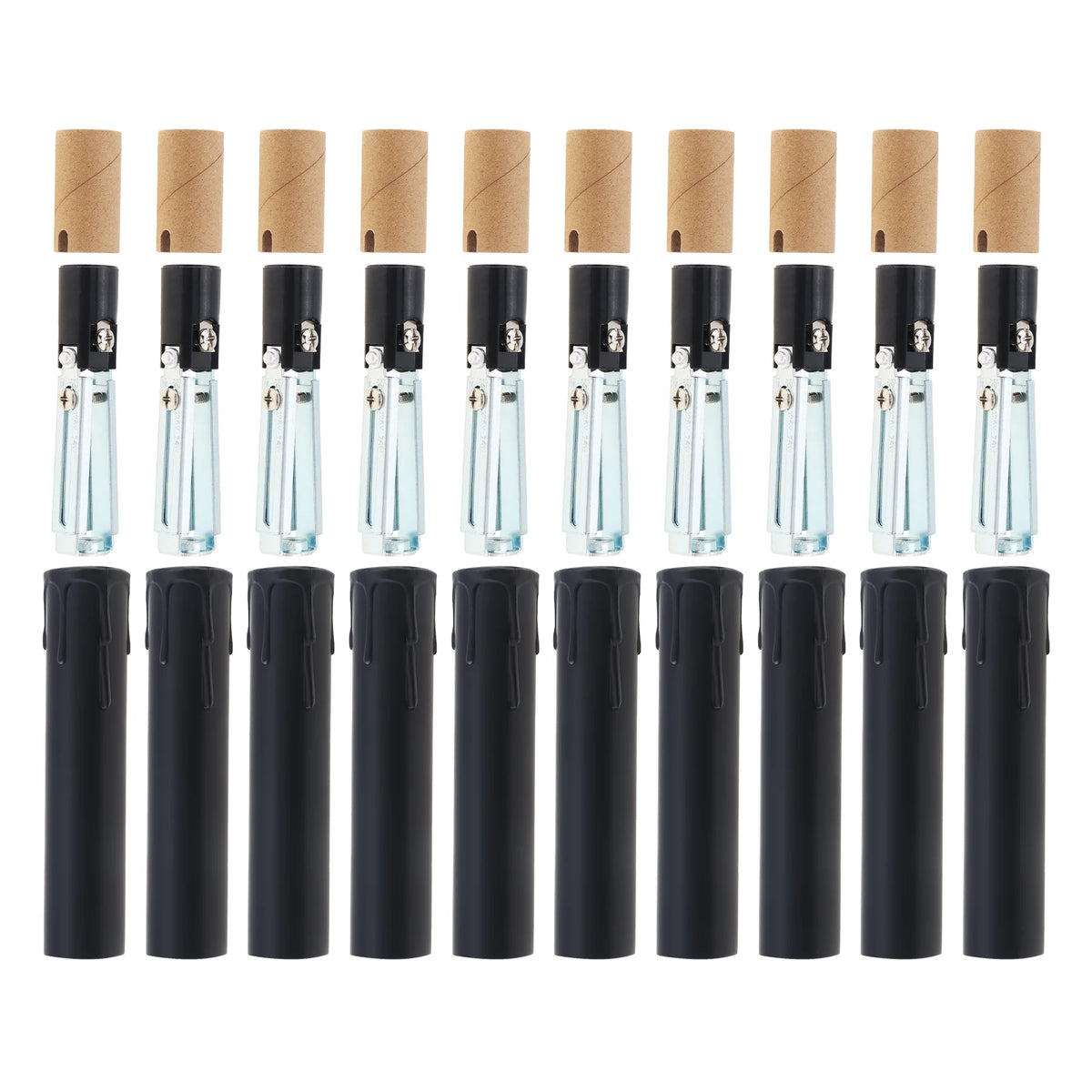 kits lampes led forme bougie bleu clair blanc noir imitations bougie