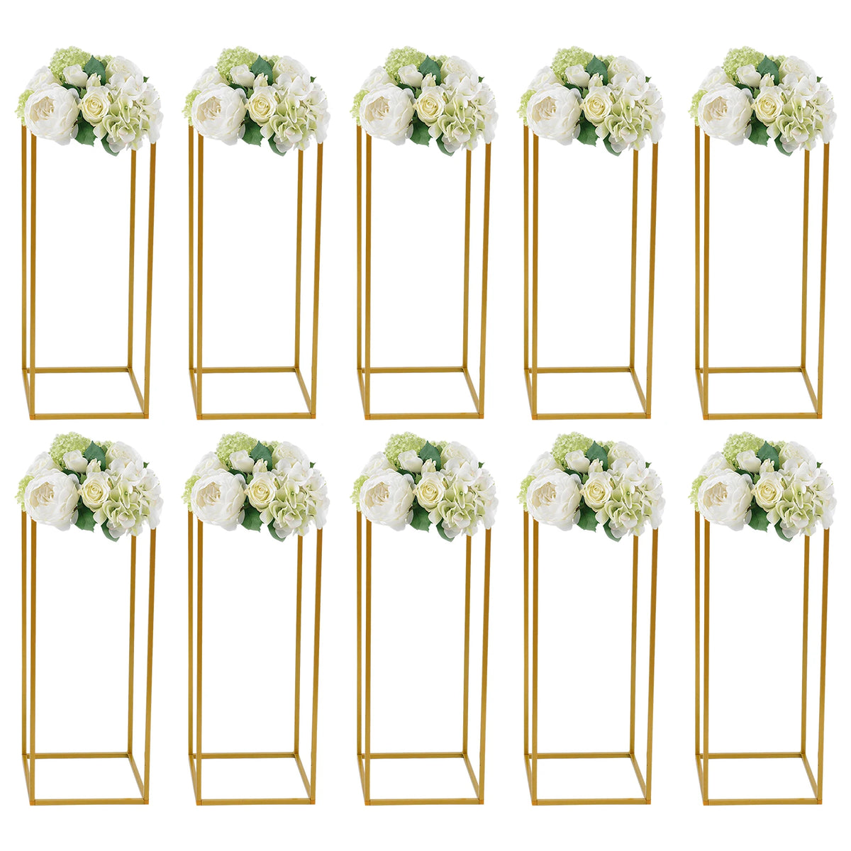 support fleurs doré moderne 60cm rectangulaire simple intérieur événement décoration table