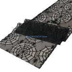 nappe halloween araignées toile dentelle noire table decoration gothique opaque 30x100cm polyester coton