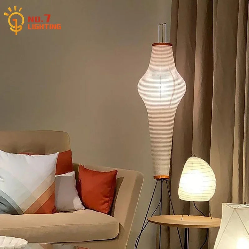 lampe sol moderne blanc beige rayures finies trépied métallique 162cm haute led sans ombre