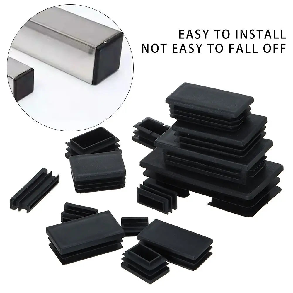 cache pieds adhésifs noirs pratiques rectangle carré anti poussière 10 pièces utilitaires