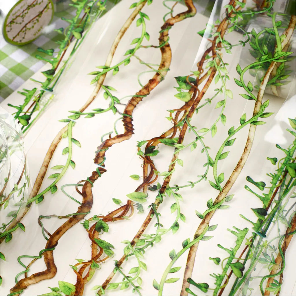 rubans adhésifs décoratifs vigne feuilles grappes vert brun naturel scrapbooking diy junk journal