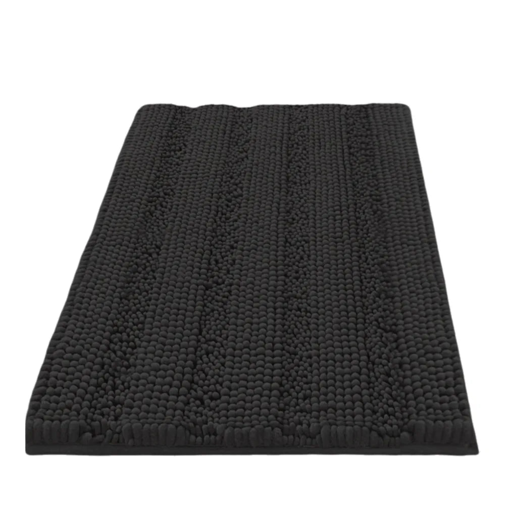 tapis bain antidérapant moderne tissu boules relief beige vert clair gris