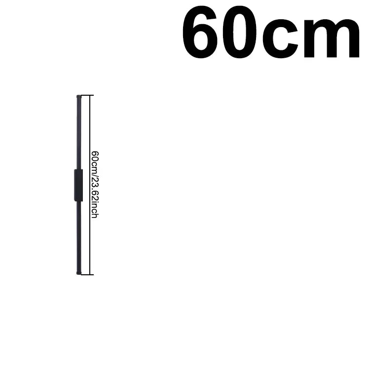 lampe led moderne fixée mur 120cm aluminium noir contemporaine chambre salon étude