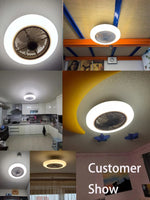 ventilateur lampe led moderne télécommande application mobile 220v certifié ul cqc vde gs