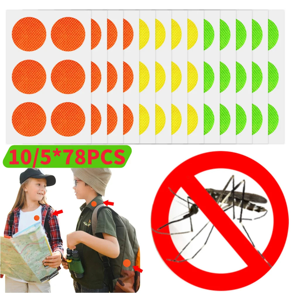 autocollants anti moustiques vert orange jaune pointillés opaques simples adhésifs pack 78pcs différentes couleurs