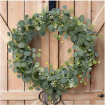 guirlande feuilles eucalyptus artificielles fleurs blanches vert clair décoration extérieure naturelle rustique mariage fête
