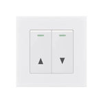 interrupteur rideau blanc gris noir 86mm carré boutons triangles moderne