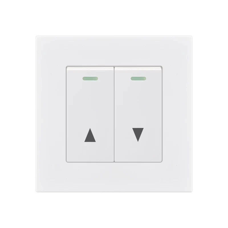 interrupteur rideau blanc gris noir 86mm carré boutons triangles moderne
