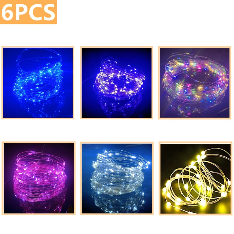 guirlande lumineuse led violet bleu moderne clips pièces rechargeables noël mariage