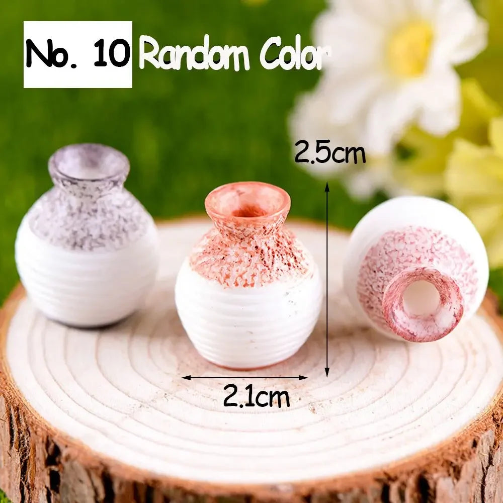vases résine couleur bleue rose jaune mini paysage décoration jardin moderne