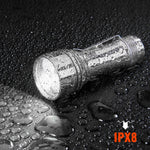 torche led argentée compacte ip68 eclairage fort 200m lumintop clip allumage aluminium moderne