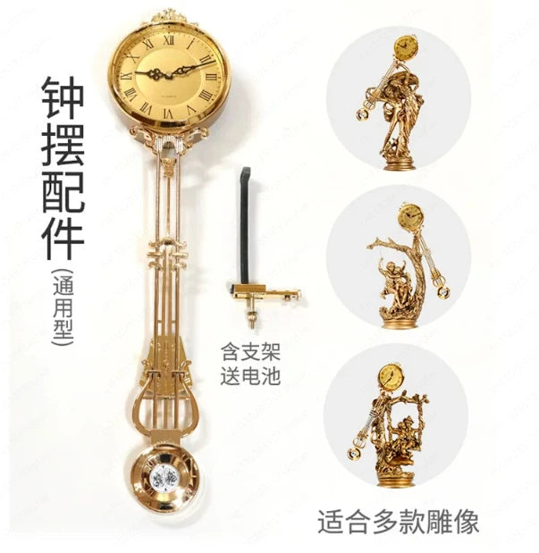pendule horloger or élégant classique vintage 62cm hauteur 21cm pendule 15cm disque