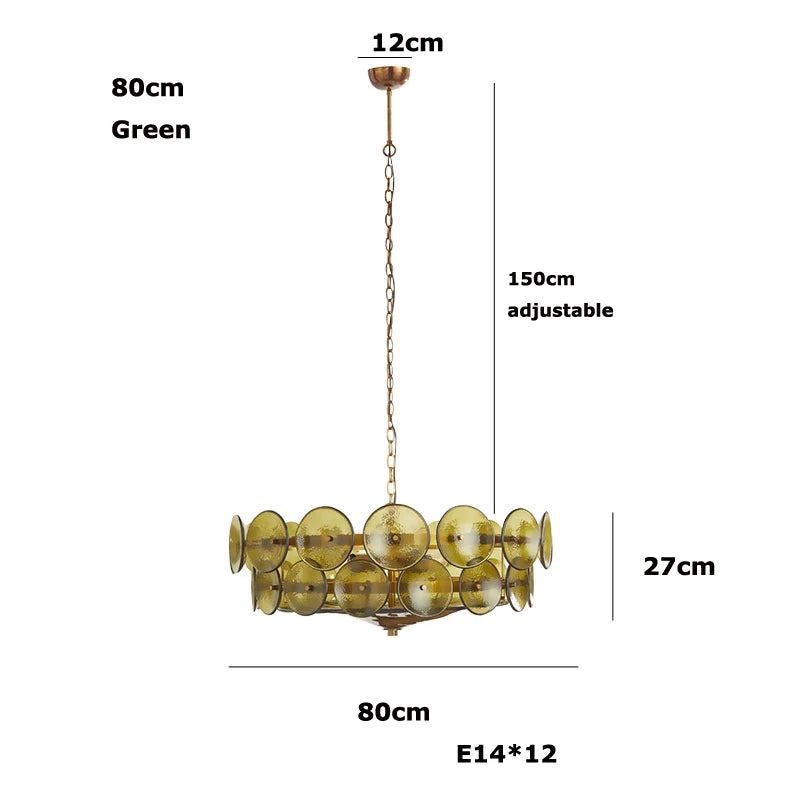 lustre moderne orange jaune blanc circulaire translucide chaîne suspension élégante 60cm 80cm