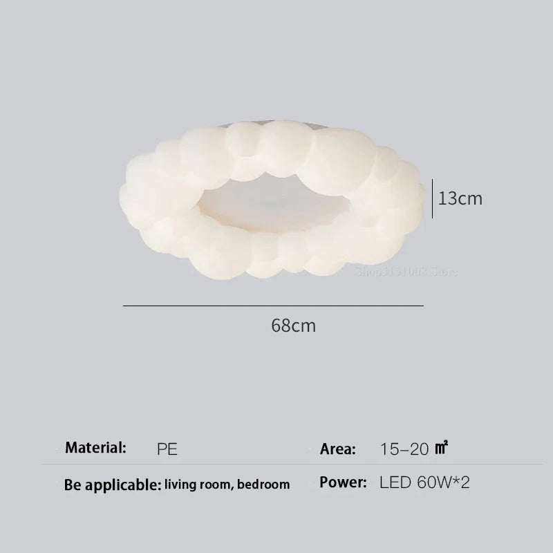 Suspension lumineuse moderne blanc billes arrondies opacité salon chambre étude led 249 2000lm