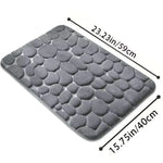 tapis bain moderne gris texture galets antidérapant salle bain absorbant lavable