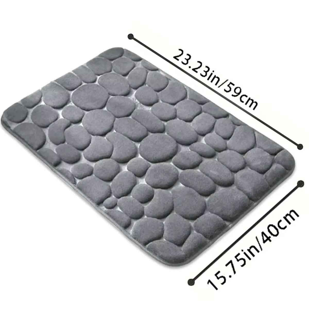 tapis bain moderne gris texture galets antidérapant salle bain absorbant lavable