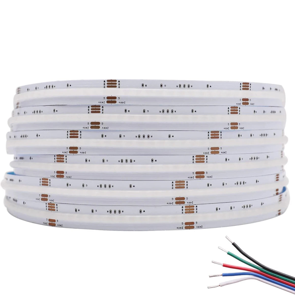 ruban led flexible 840leds rgb cct 24v 50000h adhésif moderne blanc rouge bleu vert
