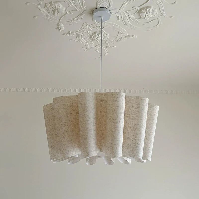suspension lumineuse moderne beige clair texture tissée opacité câble suspendu flux luminescent 249 2000v