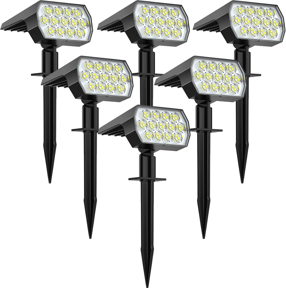 projecteur solaire led imperméable ip65 moderne autoinstallation noir mat extérieur jardin