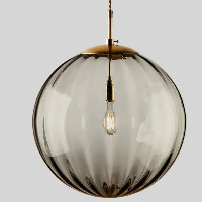 lampe suspendue moderne verre texturé bleu marron gris ampoule edison filaire 249lm 3ans garantie
