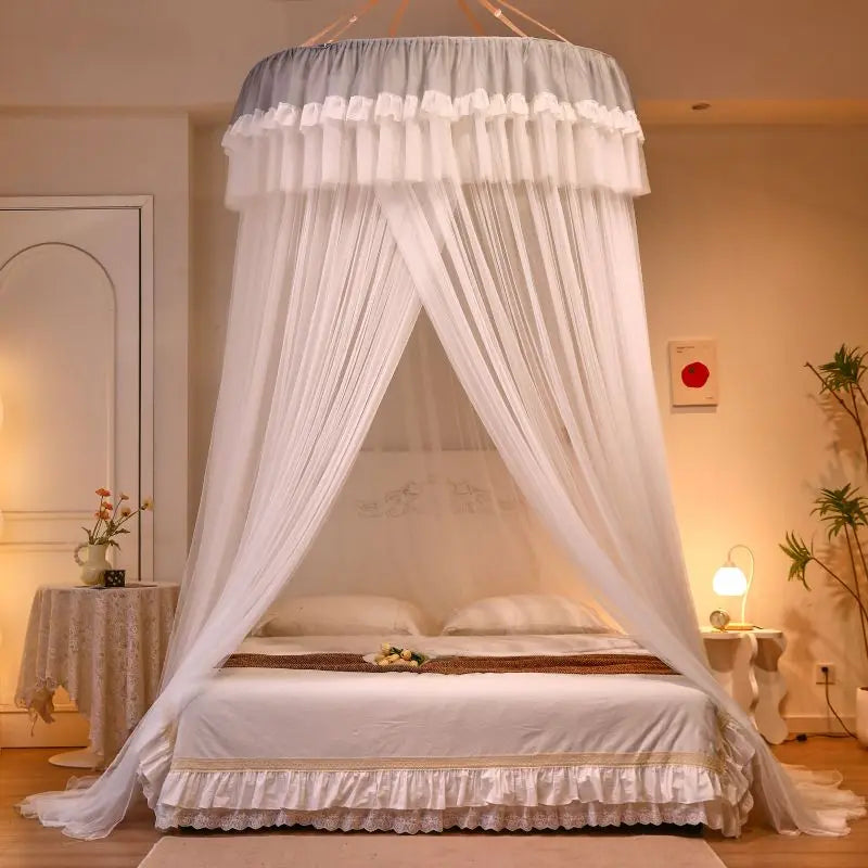 rideau lit blanc rose bleu violet translucide classique romantique plié maison polyester unisexe