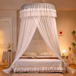 rideau lit blanc rose bleu violet translucide classique romantique plié maison polyester unisexe
