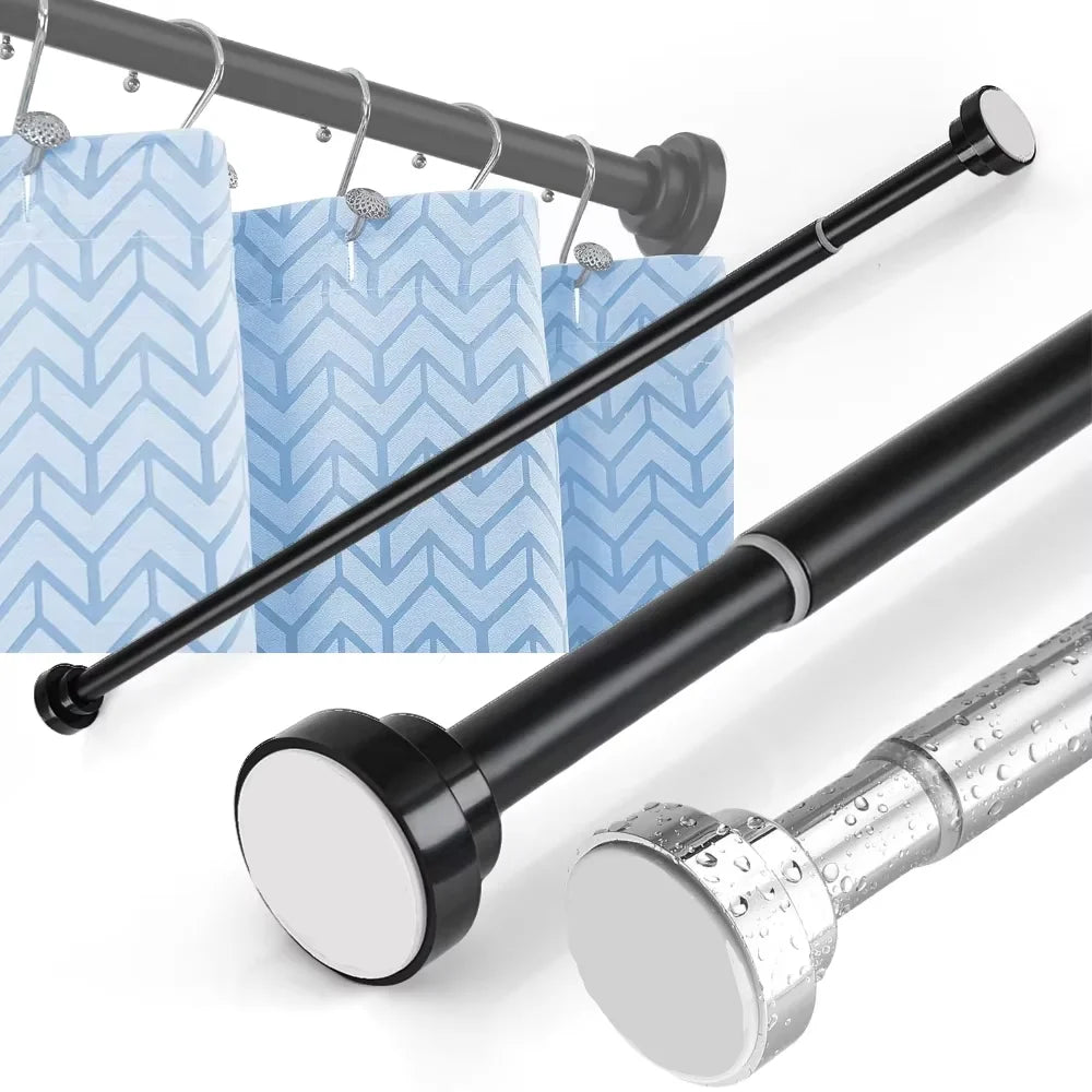 tendeur rideau douche acier inoxydable noir moderne respectueux environnement fixations différentes tailles incluses