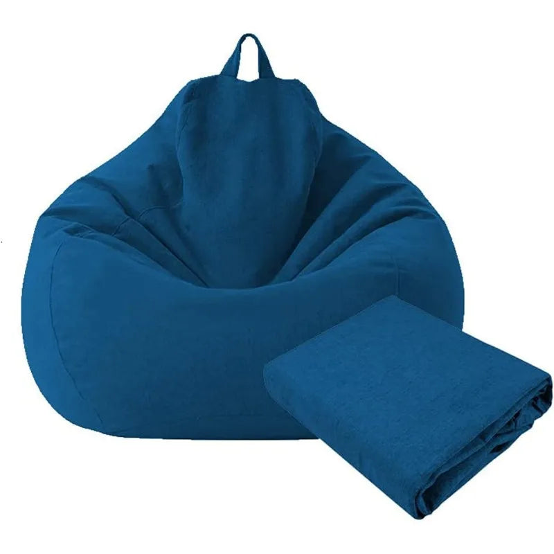 coussin sol bleu marine 100x120cm moderne housse lin sans rembourrage poche latéraleversible