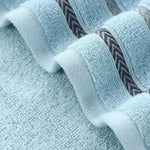 serviette bain coton polyester rayures modernes gris bleu rose rapide absorption durable