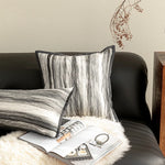 housse coussin gris noir rayées moderne polyester 45x45cm 30x65cm décoration intérieure voiture