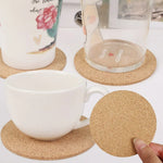 coasters liège naturel simples rustiques boissons table decoration beige rustic round