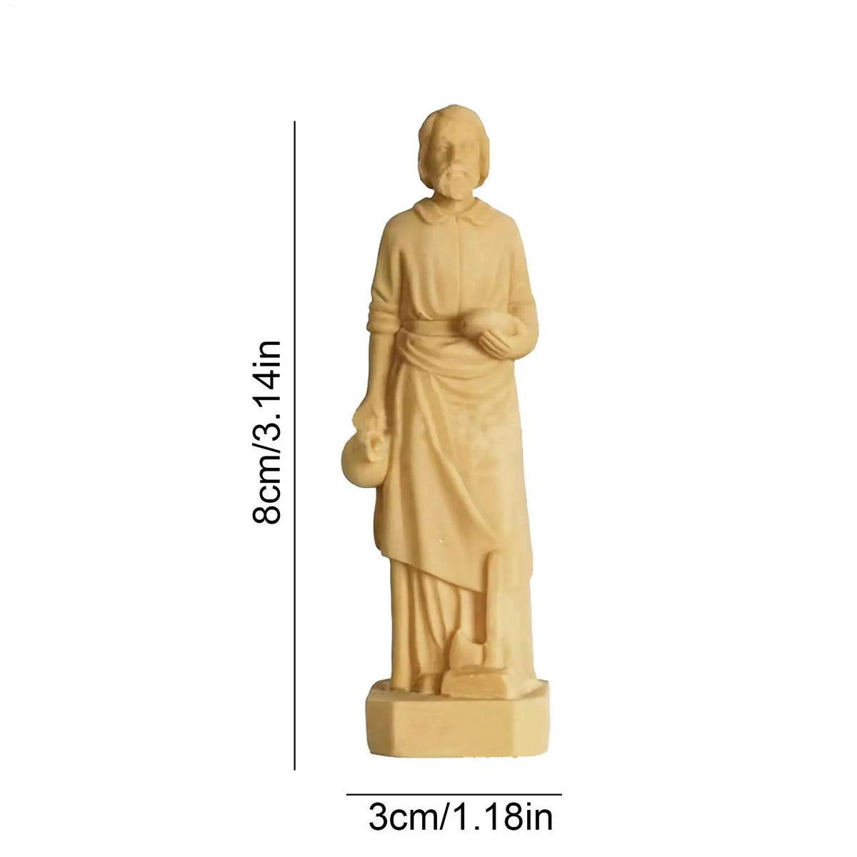ornement antique statue sainte femme robe longue deco maison tableaux livres horloge plantes