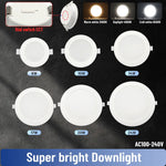 spots led encastrables blancs modernes 120° clips fixation 100lm/w 10w 24w 2.5c 8c