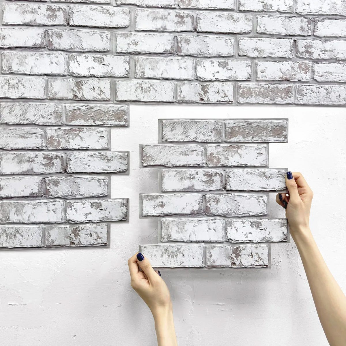 panneaux decoratifs mur blanc gris texture 3d brique adhésif puissant isolation thermique moderne chambre