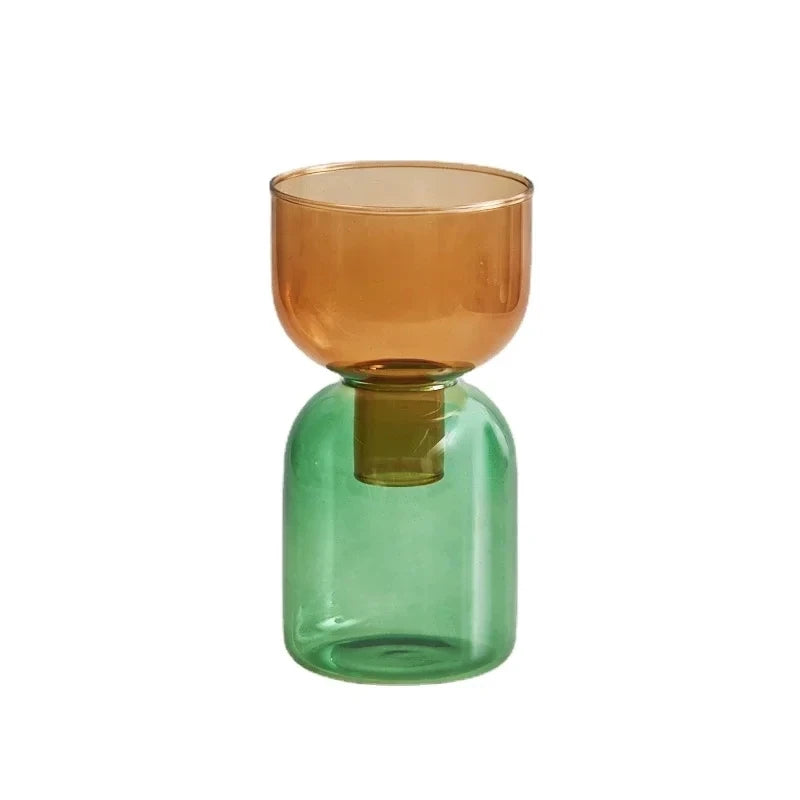 bougeoir vase transparent moderne vert marron bleu violet jaune rose