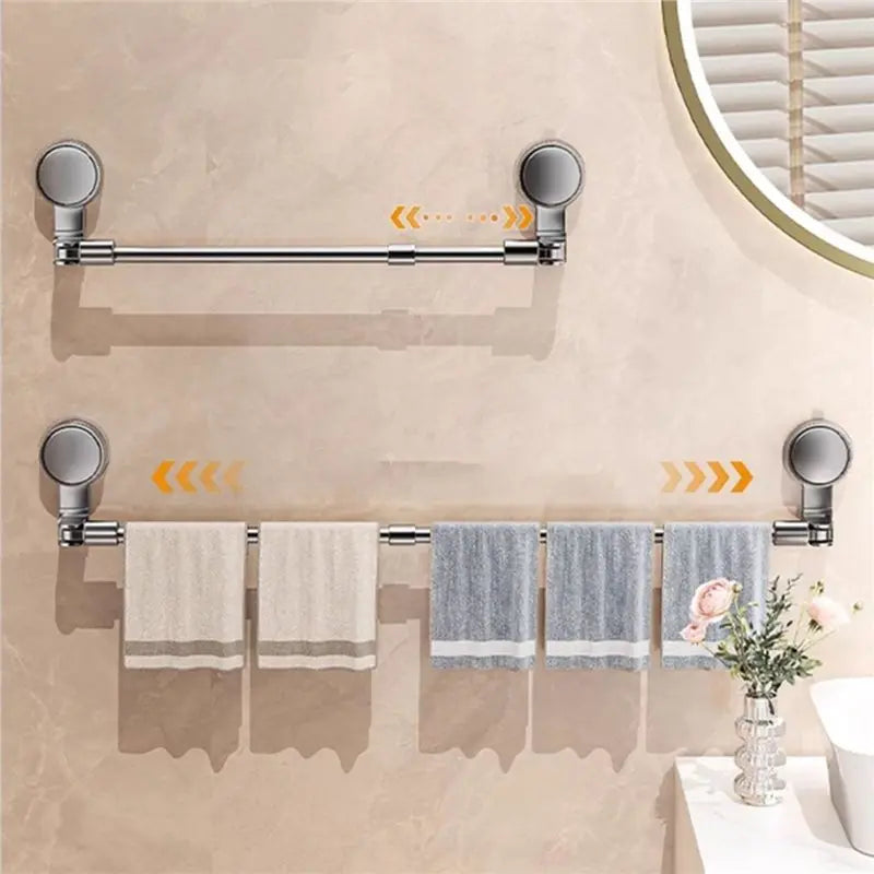 porte serviettes télescopique argenté ventouses rangement serviettes moderne salle bain cuisine
