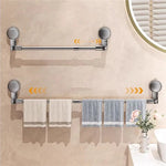 porte serviettes télescopique argenté ventouses rangement serviettes moderne salle bain cuisine