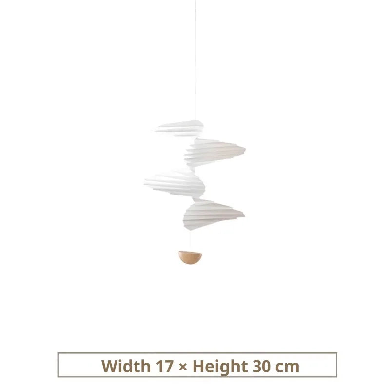 décoration intérieure mobile papier plié blanc ondulé minimaliste suspension fil scandinave