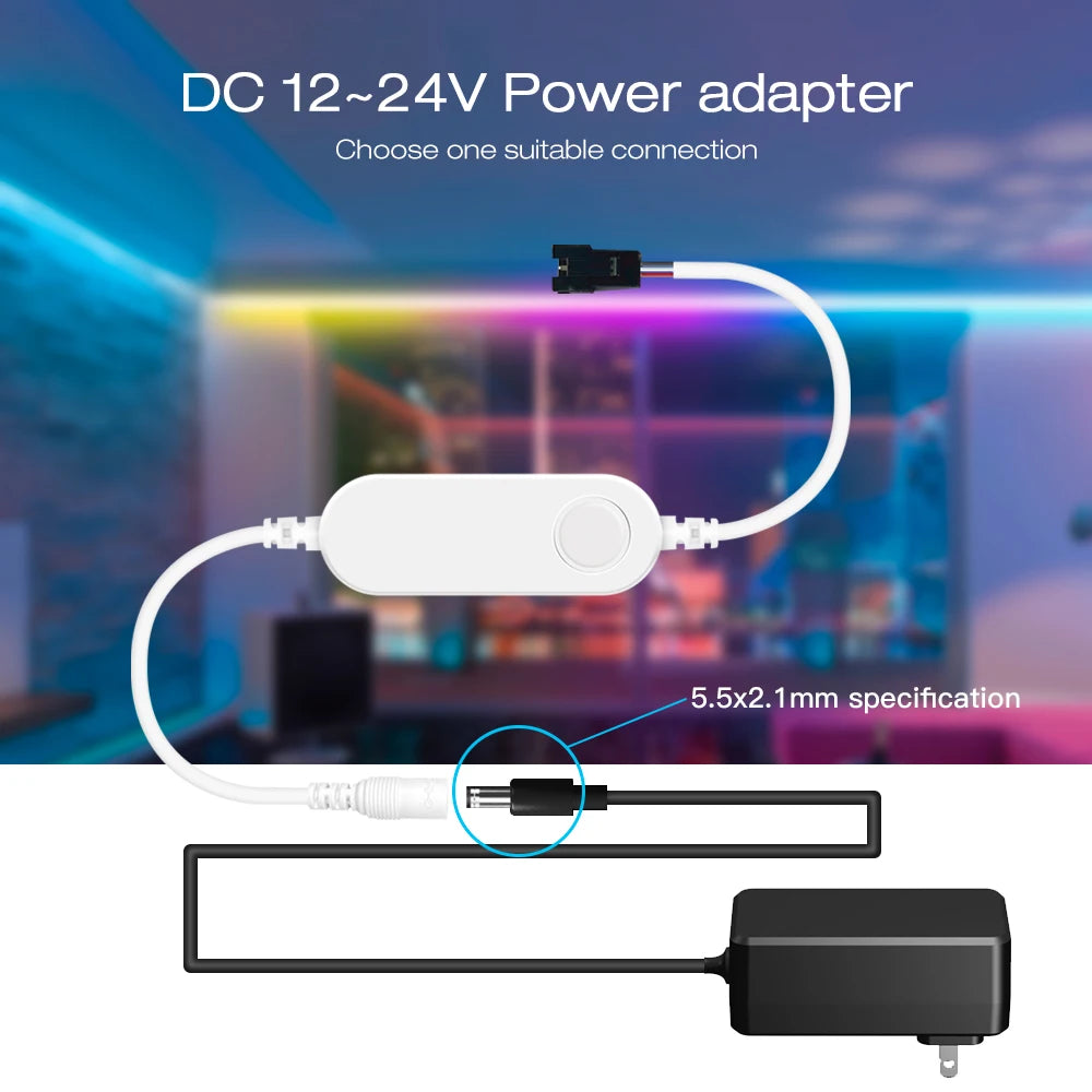 contrôleur led esp32 wled ws2811 ws2812 ws2815 sk6812 rgb usb 12v 24v microphone app