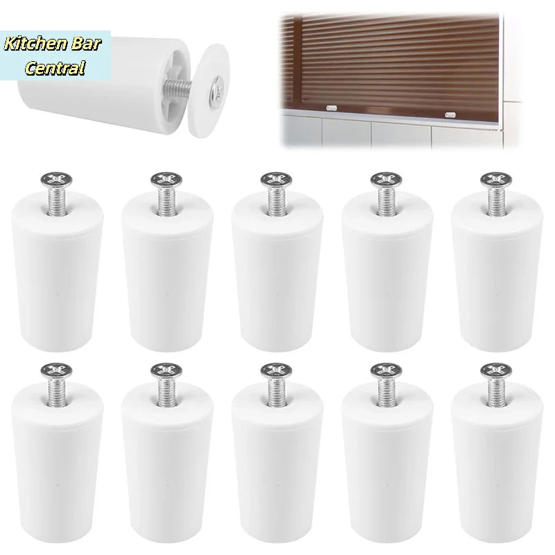 bouchons support rideau blancs lisses modernes vis fixations 41mm longueur 20mm diamètre 8pcs