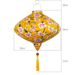 lanterne japonaise traditionnelle rouge fleurs décorative artisanale pompon bois suspendue